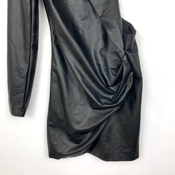 NWT Ronny Kobo X REVOLVE Sabrina Cut Out Blazer Mini Dress Leather Black - Picture 9 of 12